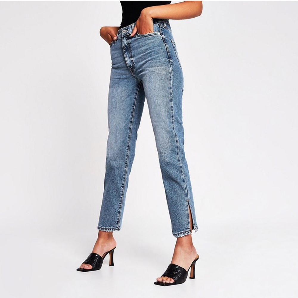 River Island split him straight jeans
